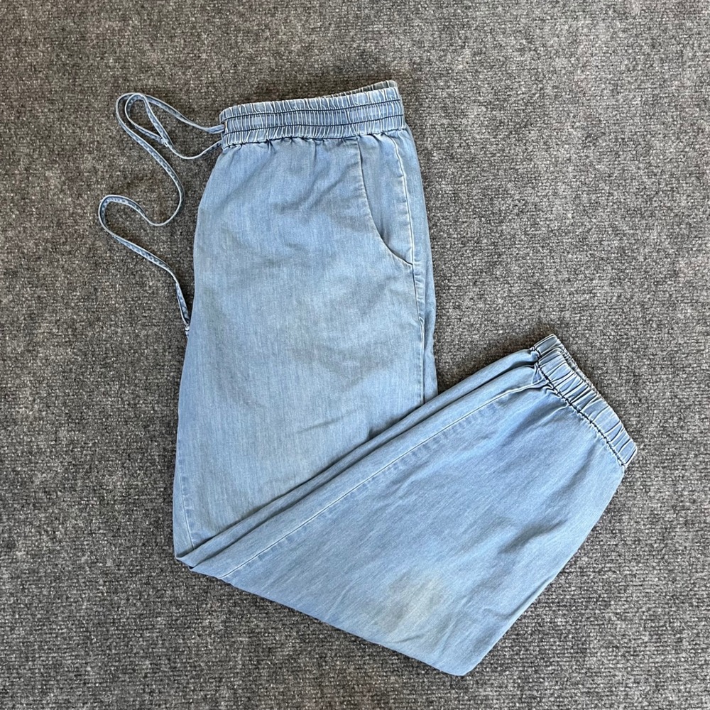 J.Crew Womens Light Wash Chambray Cotton Jogger Pants C5643 Blue Small